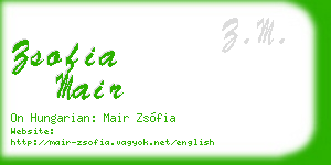 zsofia mair business card